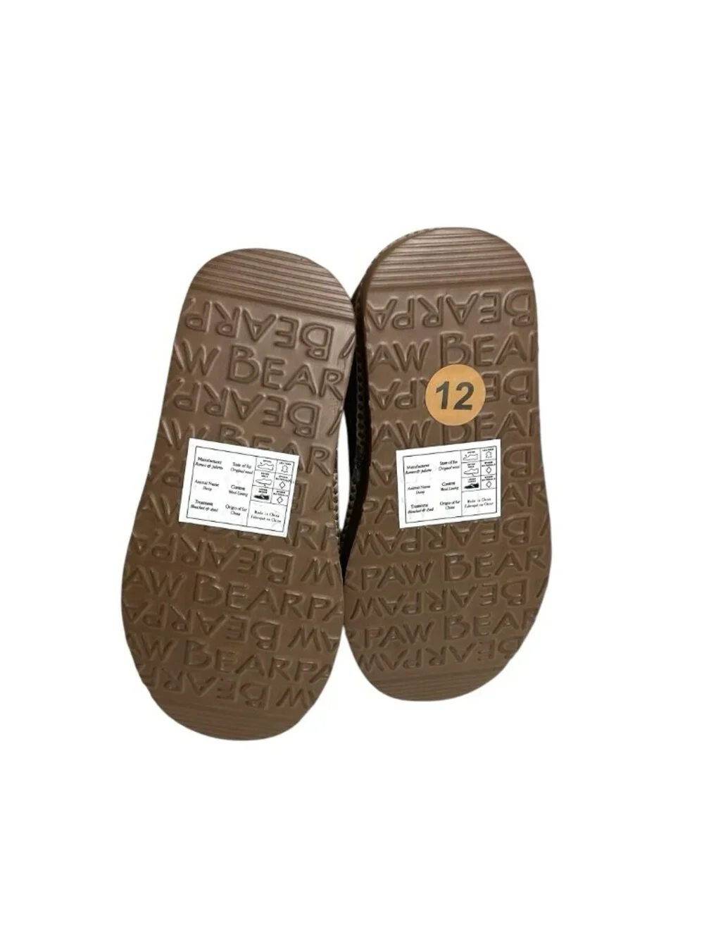 BEARPAW Brown Solid Platform Slipper Kids Size 12